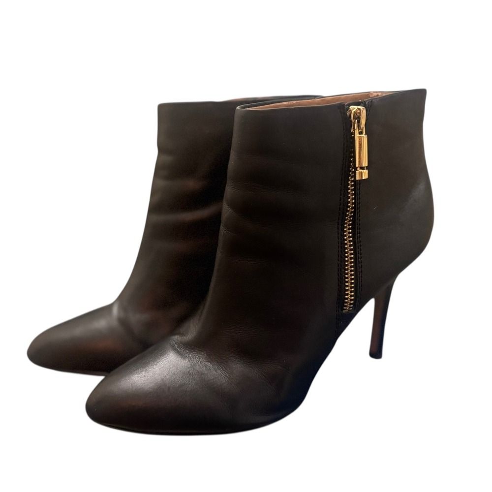 Banana Republic Black‎ Leather Pointed Toe Stiletto Ankle Boots Size 10M